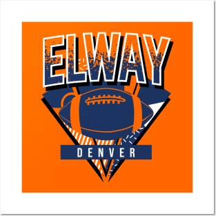 Elway Throwback Denver Football Posters and Art
